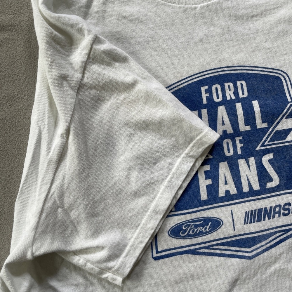 Delta Mens Large T-Shirt White Ford Hall of Fans NASCAR Graphic Tee Short Sleeve - Picture 8 of 13